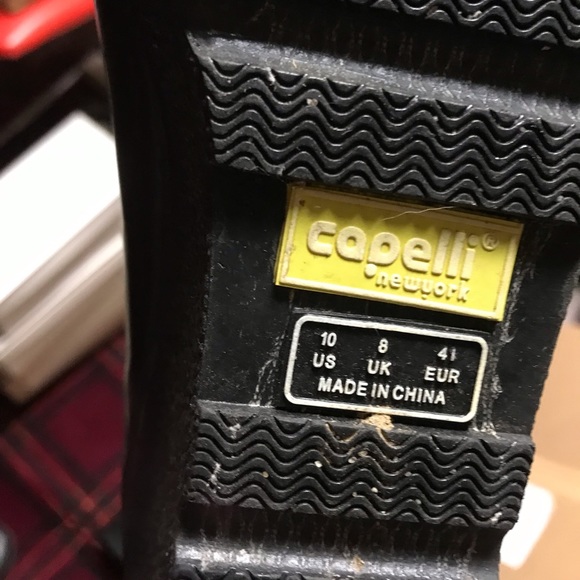 CAPELLI of NEW YORK size 10 Black wedge rain boots wore  1-2x - Picture 3 of 5